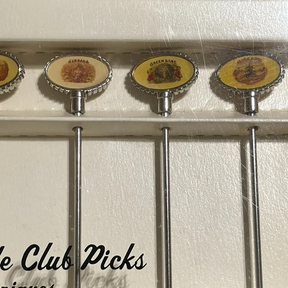 💥NWT Pottery Barn PB VTG 2002 Fireside Club Picks Set of 6 in Box Cocktail Party - Picture 4 of 8